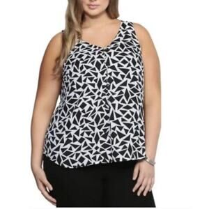 Torrid Women's Triangle Reflection Black and White Tank Top Cami Size 0X
